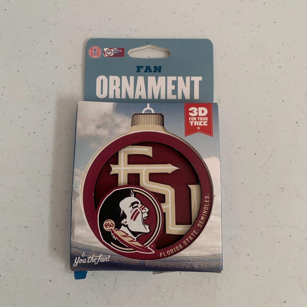 YouTheFan Florida State Seminoles 3D Logo Series Ornament Brand New